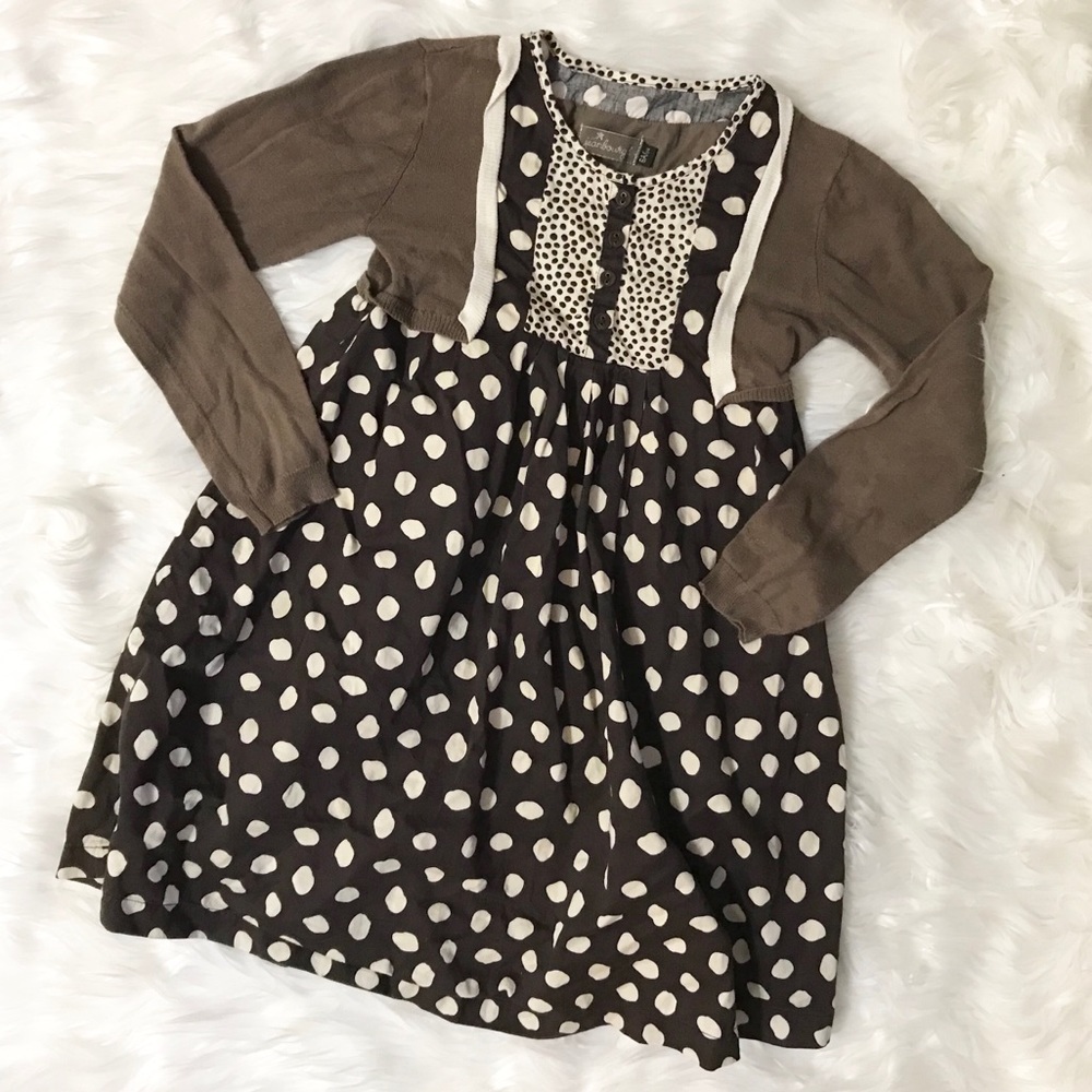 Jean Bourget Girls’ Polk Dot Long Sleeve Dress
